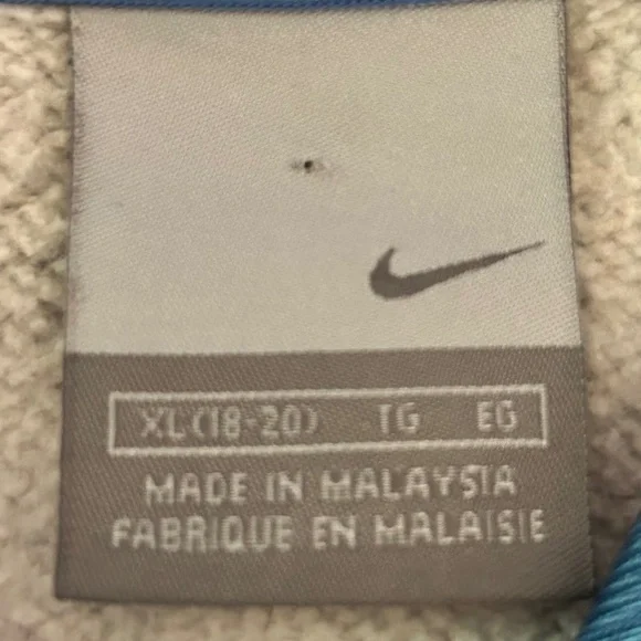 Nike Hoops Hoodie Grey Dark Blue "Satin" lined hood Basketball Youth Boys XL - Picture 5 of 12